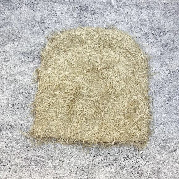 grunge cross gothic punk furry tan beanie - Picture 3 of 8